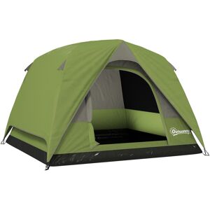 Outsunny 3-4 Person Camping Tent, Easy Set Up Waterproof Dome Tent with Sewn-in Groundsheet, Mesh Windows, Pocket and Hook for Camping, Hiking, Backpacking, Olive Green and Grey Outsunny 3-4 Person Camping Tent, Easy Set Up Waterproof Dome Tent with Sewn-in Groundsheet, Mesh Windows, Pocket and Hook for Camping, Hiking, Backpacking, Olive Green and Grey