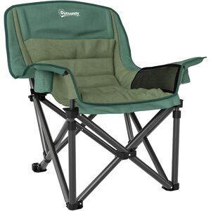 Outsunny Portable Padded Camping Chair, with Bag - Olive Green Outsunny Portable Padded Camping Chair, with Bag - Olive Green