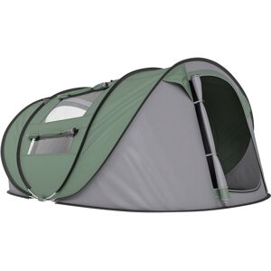 Outsunny Camping Haven: 4-5 Person Pop-Up Tent, Waterproof with Mesh & PVC Windows, Portable Carry Bag, Forest Green Aosom UK Outsunny Camping Haven: 4-5 Person Pop-Up Tent, Waterproof with Mesh & PVC Windows, Portable Carry Bag, Forest Green Aosom UK