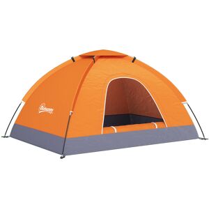 Outsunny 2 Person Camping Tent, Dome Tent with Zipped Doors, Storage Pocket, Portable Handy Bag, Orange Outsunny 2 Person Camping Tent, Dome Tent with Zipped Doors, Storage Pocket, Portable Handy Bag, Orange