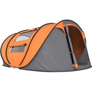Outsunny 4-5 Person Pop-up Camping Tent Waterproof Family Tent w/ 2 Mesh Windows & PVC Windows Portable Carry Bag for Outdoor Trip Outsunny 4-5 Person Pop-up Camping Tent Waterproof Family Tent w/ 2 Mesh Windows & PVC Windows Portable Carry Bag for Outdoor Trip
