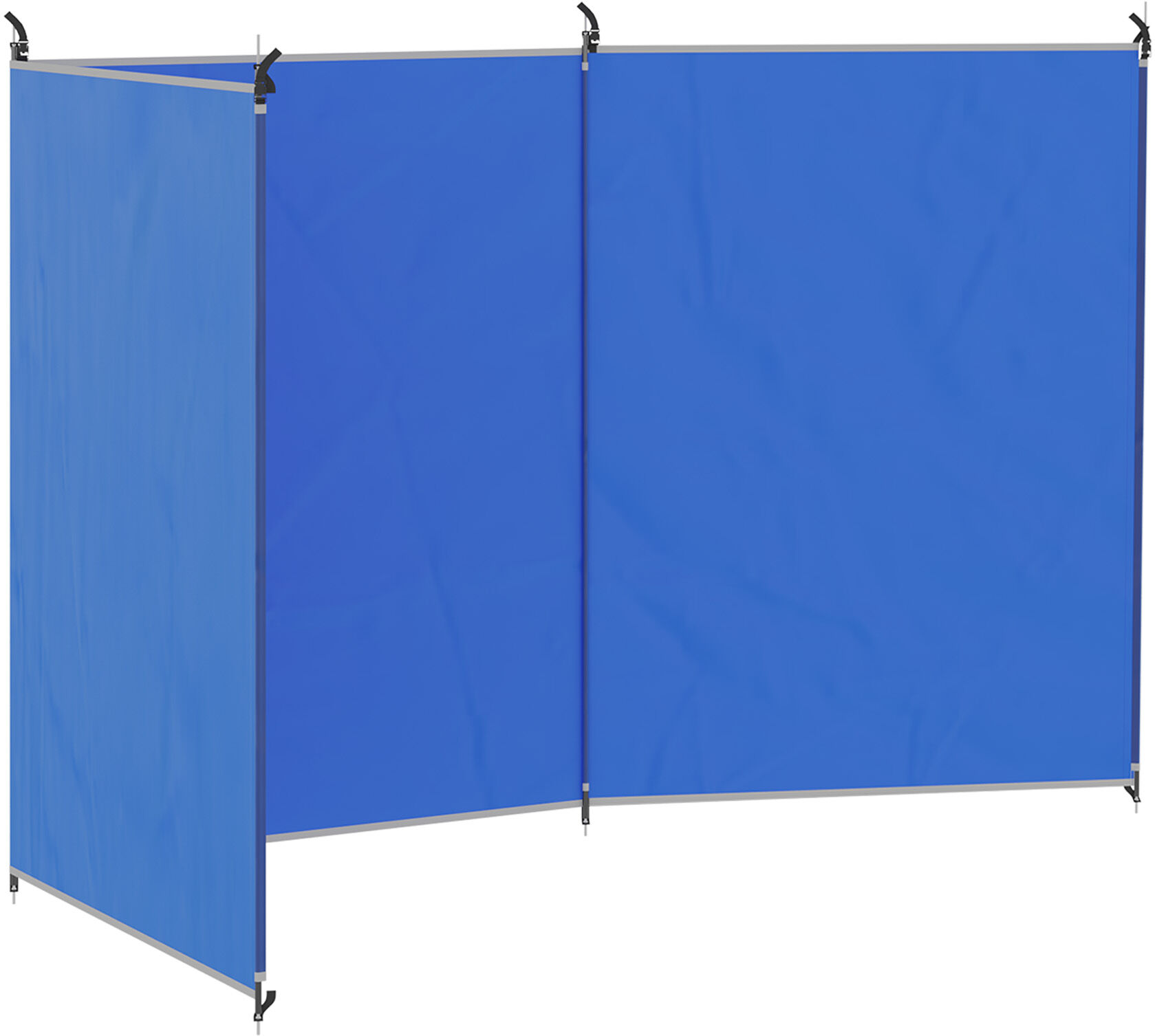 Outsunny Camping Windbreak, Foldable Portable Wind Blocker w/ Carry Bag and Steel Poles, Beach Sun Screen Shelter Privacy Wall, 450cm x 150cm
