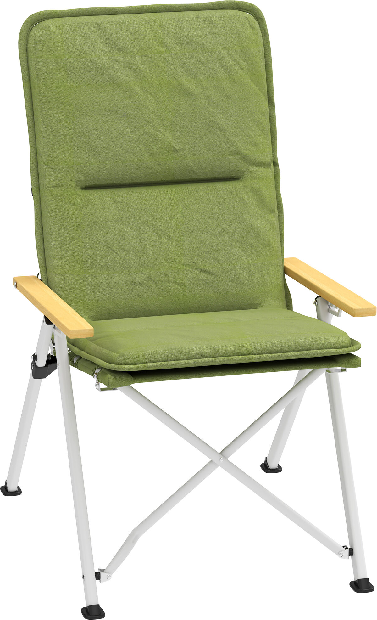 Outsunny Portable Camping Chair for Adults, High Back Folding Chair with Padded Seat and Carry Bag, Outdoor Recliner for Hiking, Fishing, Beach and Picnic, Green
