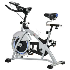 HOMCOM Indoor Cycling Exercise Bike Quiet Drive Fitness Stationary, 15KG Flywheel Cardio Workout Bicycle, Adjustable Seat& Resistance, w/LCD Monitor