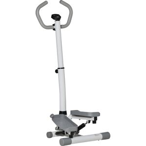 HOMCOM Adjustable Twist Stepper Aerobic Ab Exercise Fitness Workout Machine w/ LCD Screen, Height Adjust Handlebars for Home Gym, White