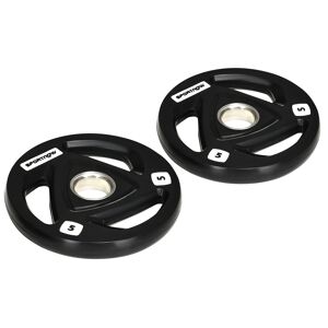 SPORTNOW Olympic Weight Plates Set, 2 x 5kg, Tri-Grip Rubber Coated with 5cm Holes, for Gym, Home, Lifting, Strength Training