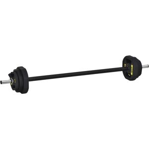 HOMCOM 20KGS Adjustable Barbell Set Plate Bar Clamp Rod Home Gym Sports Area Exercise Ergonomic Black