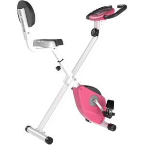 HOMCOM Magnetic Resistance Exercise Bike Foldable w/ LCD Monitor Adjustable Seat Heart Rate Monitors Foot Pads Home Office Fitness Training Workout