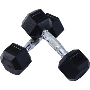 HOMCOM Hex Dumbbells Set Rubber Dumbbells Weight Lifting Equipment Fitness Home Gym