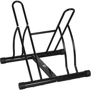 HOMCOM Steel Double-Sided Indoor Bike Rack Black