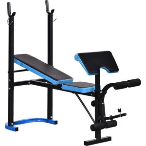 HOMCOM Adjustable Weight Bench with Leg Developer Barbell Rack for Lifting and Strength Training Multifunctional Workout Station for Home Gym Fitness