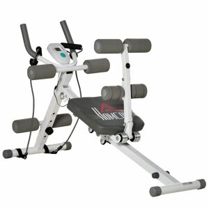 HOMCOM 2-IN-1 Core&Abdominal Trainers, Ab Trainer and Sit Up Bench, Core Muscle Trainer w/ Foam Roller, Adjustable Fitness Crunch Machine