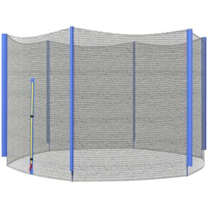 SPORTNOW Trampoline Net Replacement for 8ft Round Trampoline with 6 Straight Poles, Weather-Resistant Trampoline Netting Replacement with Zipped Entrance, Poles Not Included, Blue