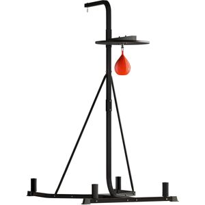 HOMCOM 170-190cm Freestanding Boxing Punch Bag Hanger & Speed Ball Station Platform Hanging Frame Home Gym, Black HOMCOM 170-190cm Freestanding Boxing Punch Bag Hanger & Speed Ball Station Platform Hanging Frame Home Gym, Black
