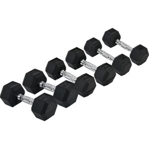 HOMCOM Rubber Dumbbell Set Sports Hex Weight Sets Home Gym Fitness Lift Strength Training Exercise 2 x 5kg, 2 x 6kg, 2 x 8kg Aosom UK HOMCOM Rubber Dumbbell Set Sports Hex Weight Sets Home Gym Fitness Lift Strength Training Exercise 2 x 5kg, 2 x 6kg, 2 x 8kg Aosom UK