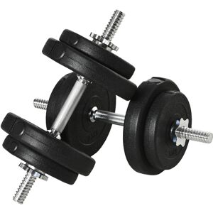 HOMCOM 20KG Adjustable Weights Dumbbells Set, Dumbbell Hand Weights for Home Office Gym Body Fitness Lifting Training, Black Aosom UK HOMCOM 20KG Adjustable Weights Dumbbells Set, Dumbbell Hand Weights for Home Office Gym Body Fitness Lifting Training, Black Aosom UK