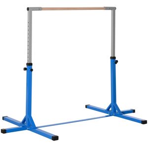 HOMCOM Height Adjustable Gymnastics Horizontal Bar For Kids Home Gym Training Children Junior Kip High Bar Fitness Blue w/ Steel Frame Wood HOMCOM Height Adjustable Gymnastics Horizontal Bar For Kids Home Gym Training Children Junior Kip High Bar Fitness Blue w/ Steel Frame Wood