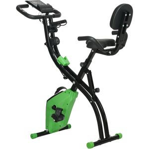 HOMCOM 2-in-1 Folding Exercise Bike with 8-Level Magnetic Resistance, Arm Resistance Band, Pulse Sensor, Green HOMCOM 2-in-1 Folding Exercise Bike with 8-Level Magnetic Resistance, Arm Resistance Band, Pulse Sensor, Green