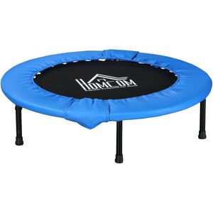 HOMCOM Soozier Φ100cm Foldable Mini Fitness Trampoline Home Gym Yoga Exercise Rebounder Indoor Outdoor Jumper w/ Safety Pad, Blue and Black HOMCOM Soozier Φ100cm Foldable Mini Fitness Trampoline Home Gym Yoga Exercise Rebounder Indoor Outdoor Jumper w/ Safety Pad, Blue and Black