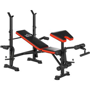 HOMCOM Adjustable Weight Bench with Leg Developer Barbell Rack for Weight Lifting and Strength Training Multifunctional Workout Station HOMCOM Adjustable Weight Bench with Leg Developer Barbell Rack for Weight Lifting and Strength Training Multifunctional Workout Station