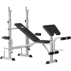 HOMCOM Adjustable Weight Bench with Squat Rack, Heavy Duty Bench Press Rack with Preacher Curl Pad, Leg Developer, Barbell Rack, Butterfly, Home Gym Strength Training Multiuse Workout Bench, Grey HOMCOM Adjustable Weight Bench with Squat Rack, Heavy Duty Bench Press Rack with Preacher Curl Pad, Leg Developer, Barbell Rack, Butterfly, Home Gym Strength Training Multiuse Workout Bench, Grey