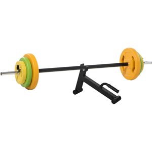 HOMCOM 20kg Adjustable Barbell Weights Set with Barbell Jack, Adjustable Weights Set with Non-slip Handle and Fixing Clip, for Home Gym Strength Training HOMCOM 20kg Adjustable Barbell Weights Set with Barbell Jack, Adjustable Weights Set with Non-slip Handle and Fixing Clip, for Home Gym Strength Training