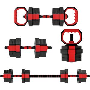 SPORTNOW 4-in-1 Adjustable Weight Dumbbells Set, Used as Kettlebell, Barbell, Dumbbell, Push-Up Stand, 20kg Free Weights Set for Men and Women Home Gym Training, Red SPORTNOW 4-in-1 Adjustable Weight Dumbbells Set, Used as Kettlebell, Barbell, Dumbbell, Push-Up Stand, 20kg Free Weights Set for Men and Women Home Gym Training, Red