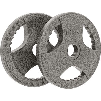 HOMCOM Olympic Weight Plates: 2-Piece Grip Plate Set for Strength Training, Crossfit & Weightlifting Aosom UK HOMCOM Olympic Weight Plates: 2-Piece Grip Plate Set for Strength Training, Crossfit & Weightlifting Aosom UK