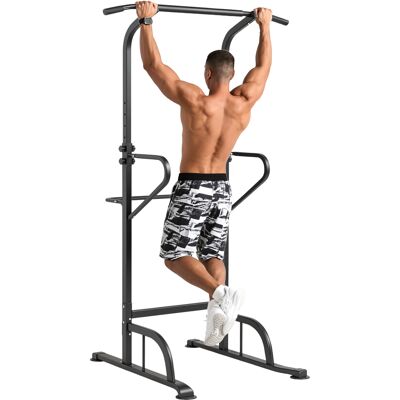 HOMCOM Pull Up Bar Multi-Function Height Adjustable Power Tower Dip Station Equipment HOMCOM Pull Up Bar Multi-Function Height Adjustable Power Tower Dip Station Equipment