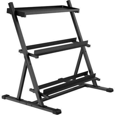 SPORTNOW 3-Tier Adjustable Dumbbell Rack, Heavy-Duty Weight Rack for Dumbbells, Kettlebells and Multiple Balls, Space-Saving Weight Storage Stand for Home Gym, 200 KG Capacity SPORTNOW 3-Tier Adjustable Dumbbell Rack, Heavy-Duty Weight Rack for Dumbbells, Kettlebells and Multiple Balls, Space-Saving Weight Storage Stand for Home Gym, 200 KG Capacity