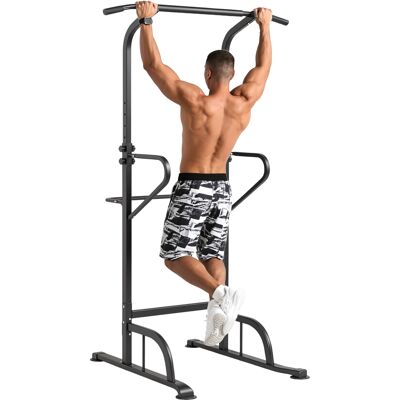 HOMCOM Pull Up Bar Multi-Function Height Adjustable Power Tower Dip Station Equipment HOMCOM Pull Up Bar Multi-Function Height Adjustable Power Tower Dip Station Equipment