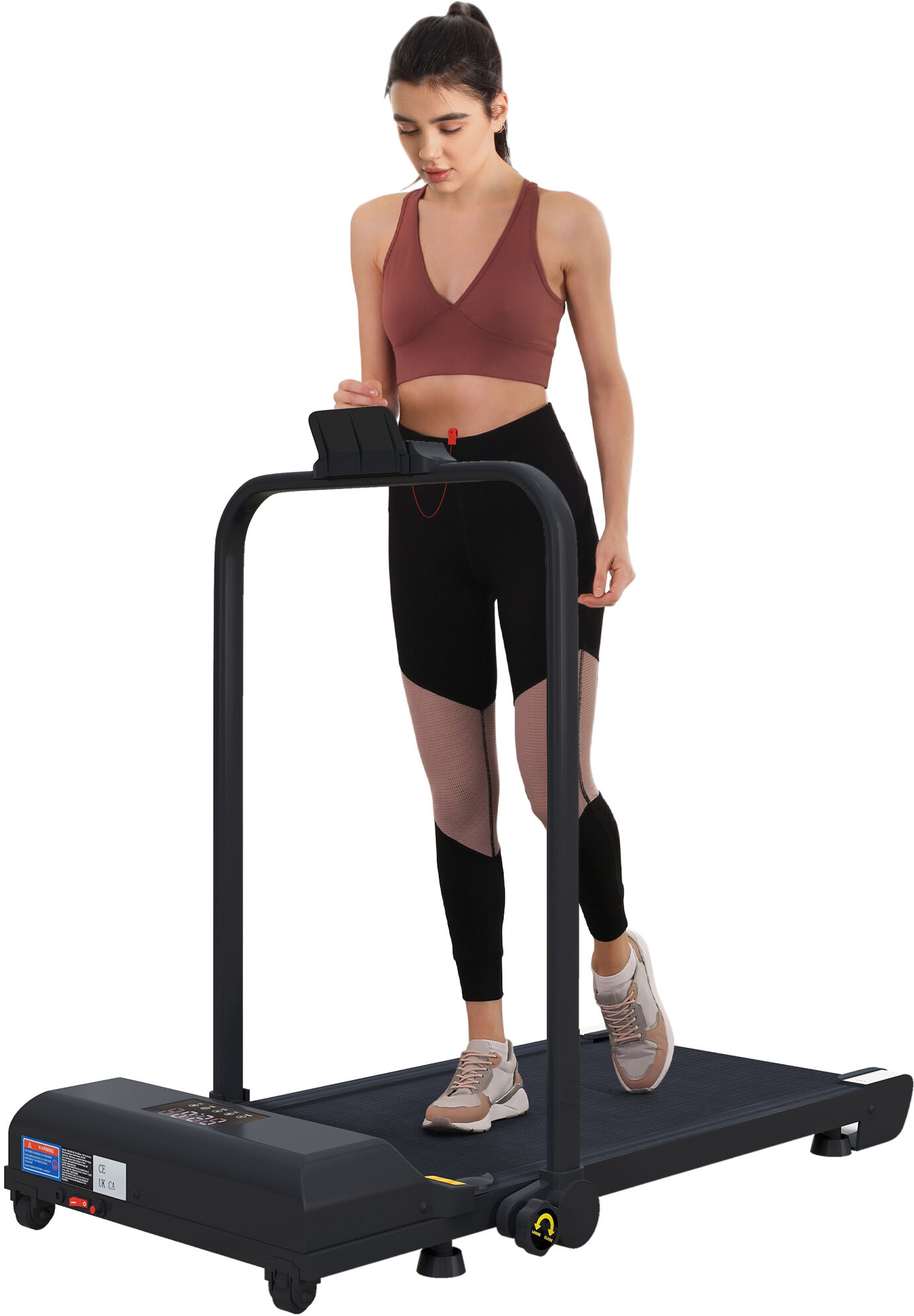 HOMCOM 2.5HP Walking Pad Treadmill, Folding Under Desk Treadmill Walking Machine, 1-10KM/H, with Remote Control Aosom UK
