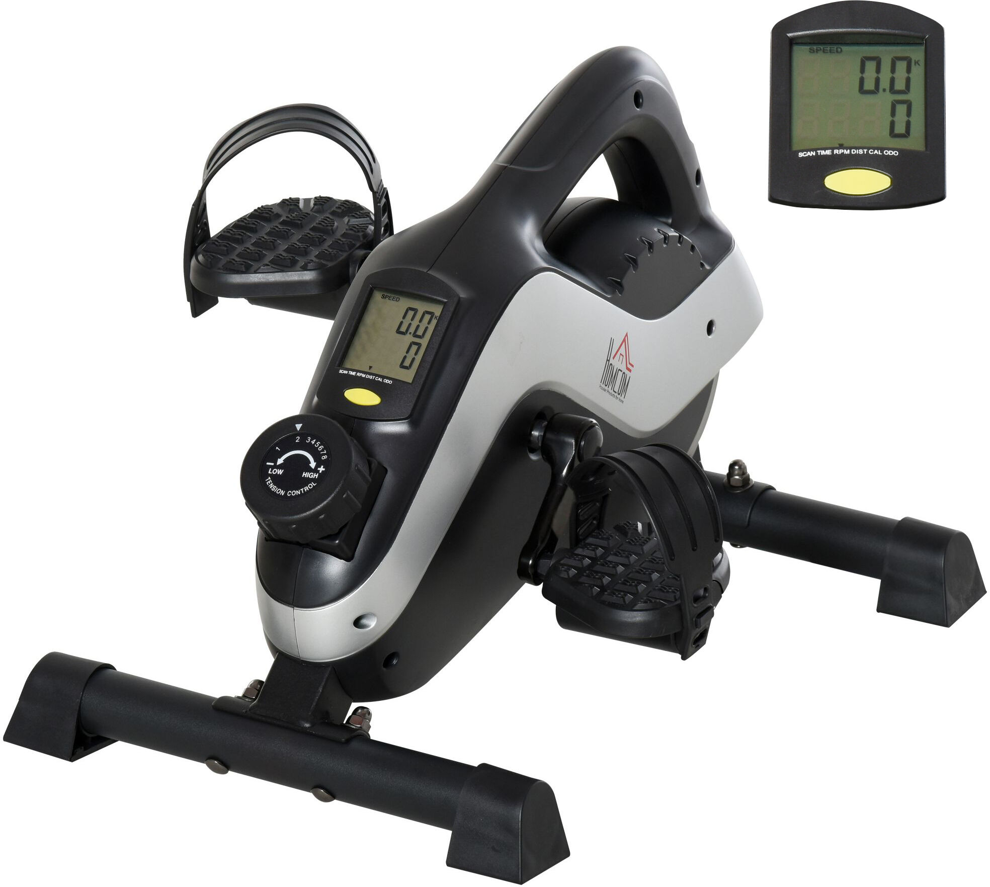HOMCOM Mini Exercise Bike Under Desk Bike 8 Levels Magnetic Resistance Stationary Bike Leg Fitness w/ LCD Display Aosom UK