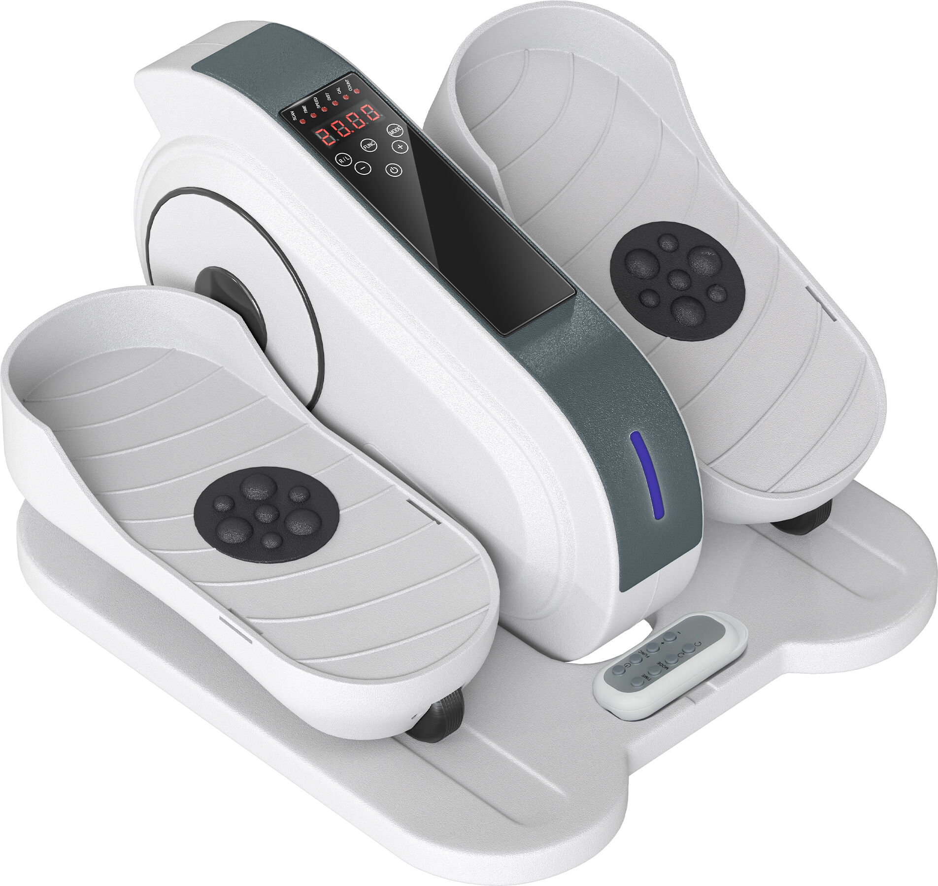 SPORTNOW Under Desk Elliptical Machine, Seated Pedal Exerciser, Mini Elliptical Trainer with LCD Monitor, Remote Control and 10 Adjustable Speed, Quiet & Portable for Seniors, White
