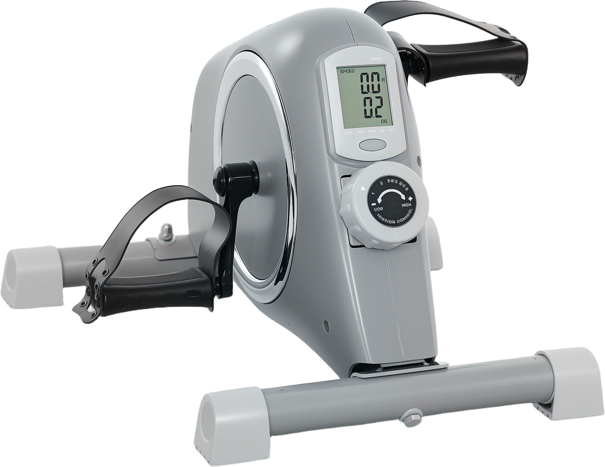 SPORTNOW Mini Exercise Bike, Sit Down Pedal Exerciser with 8-Level Quiet Magnetic Resistance and LCD Display, Portable Under Desk Bike for Arm and Leg Home Gym Office Workout, Grey