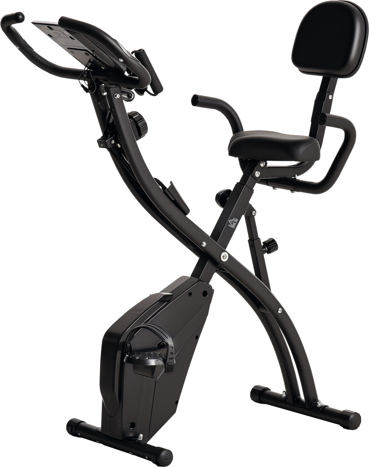 HOMCOM 2-in-1 Foldable Exercise Bike Recumbent Stationary Bike 8-Level Adjustable Magnetic Resistance with Pulse Sensor LCD Display