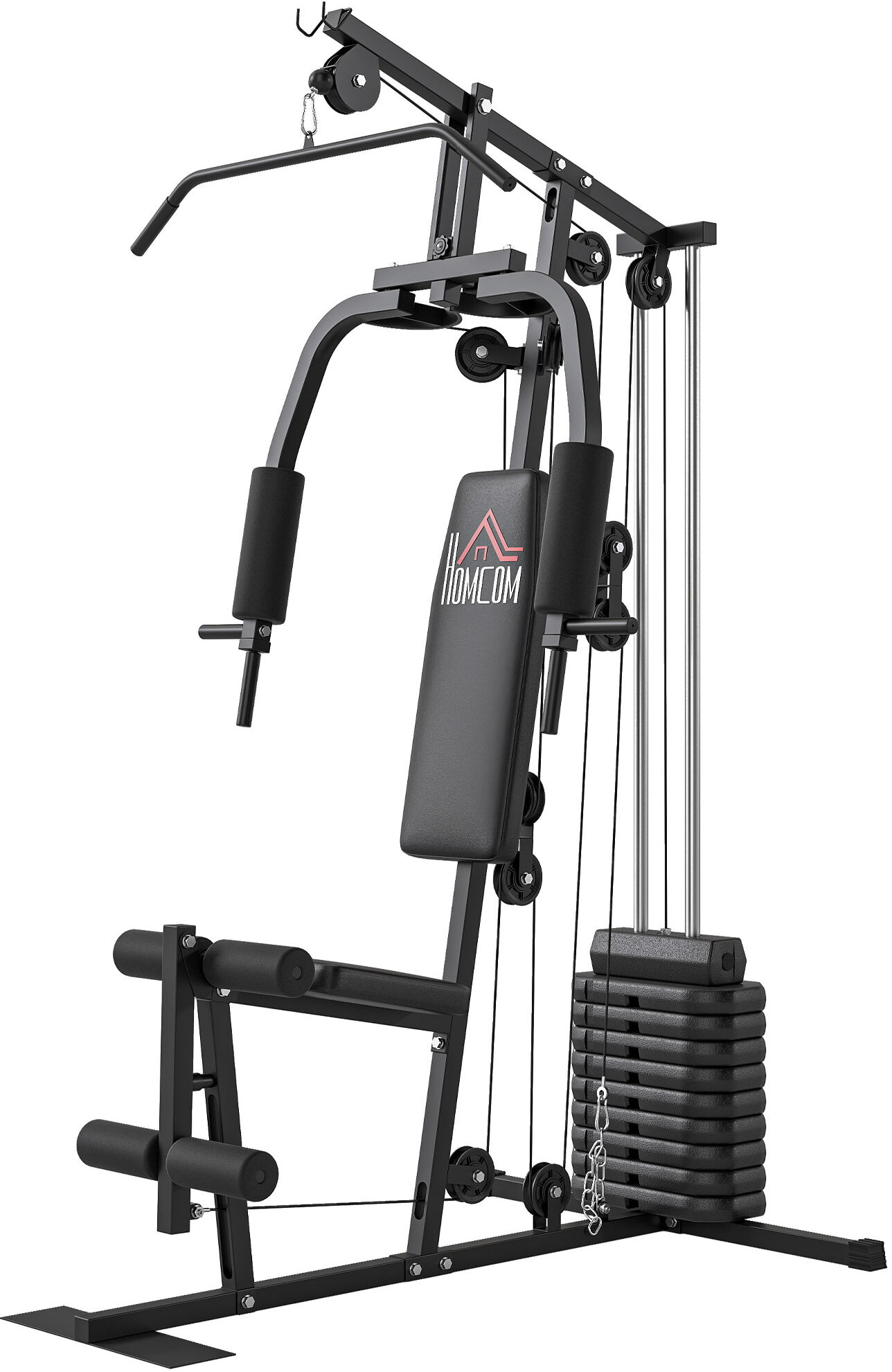 HOMCOM Multifunction Home Gym Machine, with 45kg Weight Stacks, for Strength Training