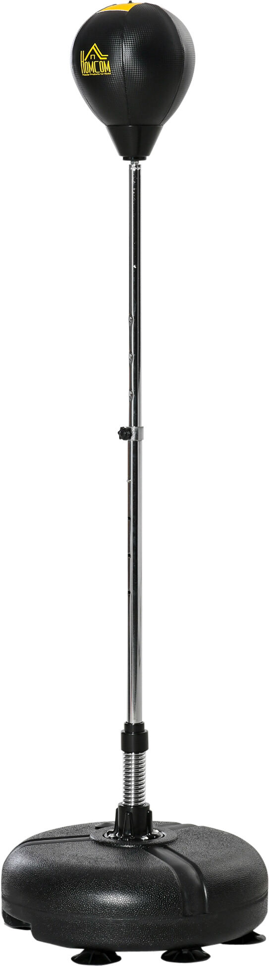 HOMCOM Punching Bag with Stand, Free Standing Boxing Bag Set, Speed Bag with Adjustable Height for Teens & Adults, Black, Gold