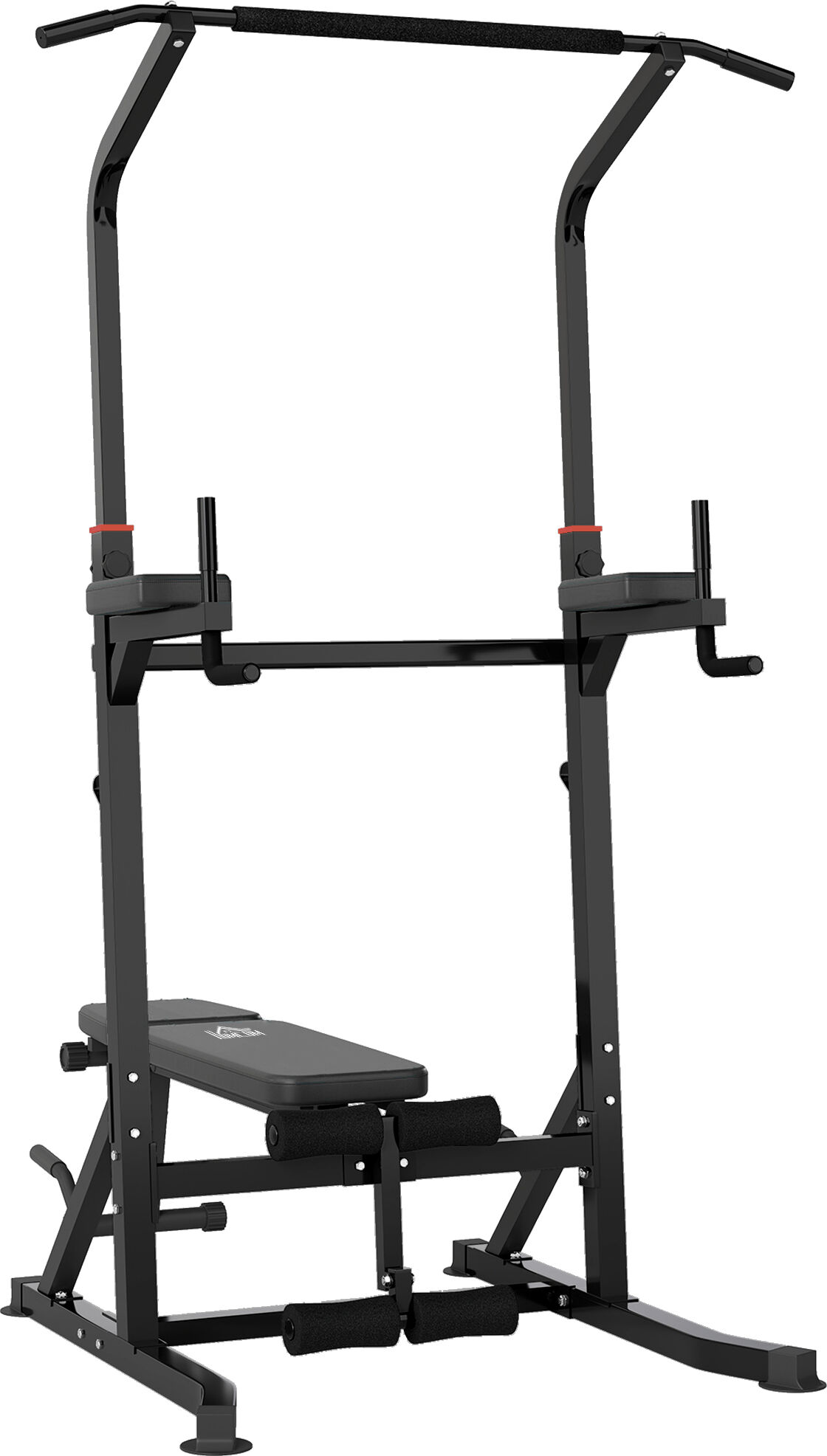 HOMCOM Multifunction Power Tower w/ Bench Home Workout Dip Station Push-up Bars Fitness Equipment Office Gym Training Aosom UK