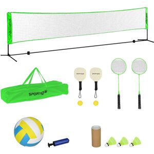 SPORTNOW Portable Badminton Set, Multi-Sports Badminton Net for Pickleball Volleyball with 3 Shuttlecocks, 4 Rackets, for Indoor Outdoor Aosom UK SPORTNOW Portable Badminton Set, Multi-Sports Badminton Net for Pickleball Volleyball with 3 Shuttlecocks, 4 Rackets, for Indoor Outdoor Aosom UK