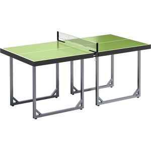 HOMCOM 182cm Mini Tennis Table Folding Ping Pong Table with Net Multi-Use Table for Indoor Outdoor Game, Green HOMCOM 182cm Mini Tennis Table Folding Ping Pong Table with Net Multi-Use Table for Indoor Outdoor Game, Green
