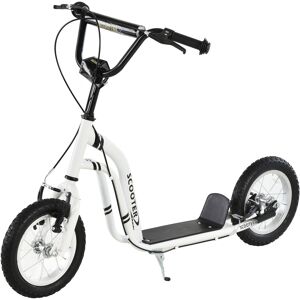 HOMCOM Youth Scooter Front and Rear Caliper Dual Brakes 12-Inch Inflatable Front Wheel Ride On Toy For Age 5+