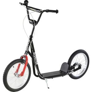 HOMCOM Kids Scooter with Height-Adjustable Handlebar, Non-Slip Deck, and Dual Brakes, for Children 5+ Years, Black