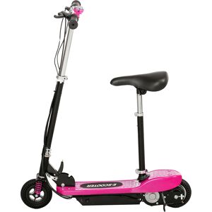 HOMCOM Steel Electric Scooter, Folding E-Scooter with Warning Bell, 15km/h Maximum Speed, for 4-14 Years Old, Pink