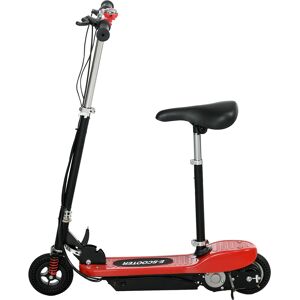 HOMCOM Steel Electric Scooter, Folding E-Scooter with Warning Bell, 15km/h Maximum Speed, for 4-14 Years Old, Red