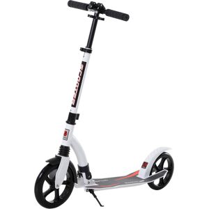 HOMCOM Teens Adult Kick Scooter w/ Shock Absorption Mechanism Foldable Adjustable Height Aluminium Frame Ride On Toy for 14+ - White HOMCOM Teens Adult Kick Scooter w/ Shock Absorption Mechanism Foldable Adjustable Height Aluminium Frame Ride On Toy for 14+ - White