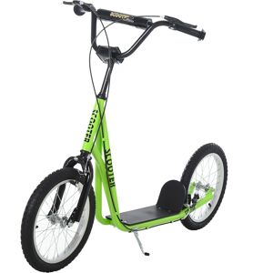 HOMCOM Teen Kids Stunt Scooter Children Kick Scooter Adjustable Handlebar 2 Brakes Ride On 16 Inch Rubber Tyres Green HOMCOM Teen Kids Stunt Scooter Children Kick Scooter Adjustable Handlebar 2 Brakes Ride On 16 Inch Rubber Tyres Green