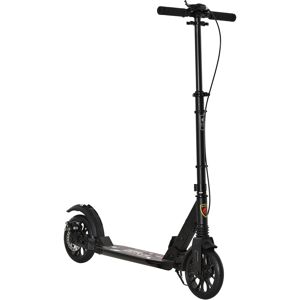 HOMCOM Adult Teens Kick Scooter Foldable Height Adjustable Aluminum Ride On Toy for 14+ with Rear Wheel & Hand Brake, Shock Mitigation System - Black HOMCOM Adult Teens Kick Scooter Foldable Height Adjustable Aluminum Ride On Toy for 14+ with Rear Wheel & Hand Brake, Shock Mitigation System - Black