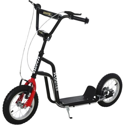 HOMCOM Kids Kick Scooter with Height Adjustable Handlebar, Steel Frame, Smooth Ride Wheels, Outdoor Scooter, Black & Red Aosom UK HOMCOM Kids Kick Scooter with Height Adjustable Handlebar, Steel Frame, Smooth Ride Wheels, Outdoor Scooter, Black & Red Aosom UK