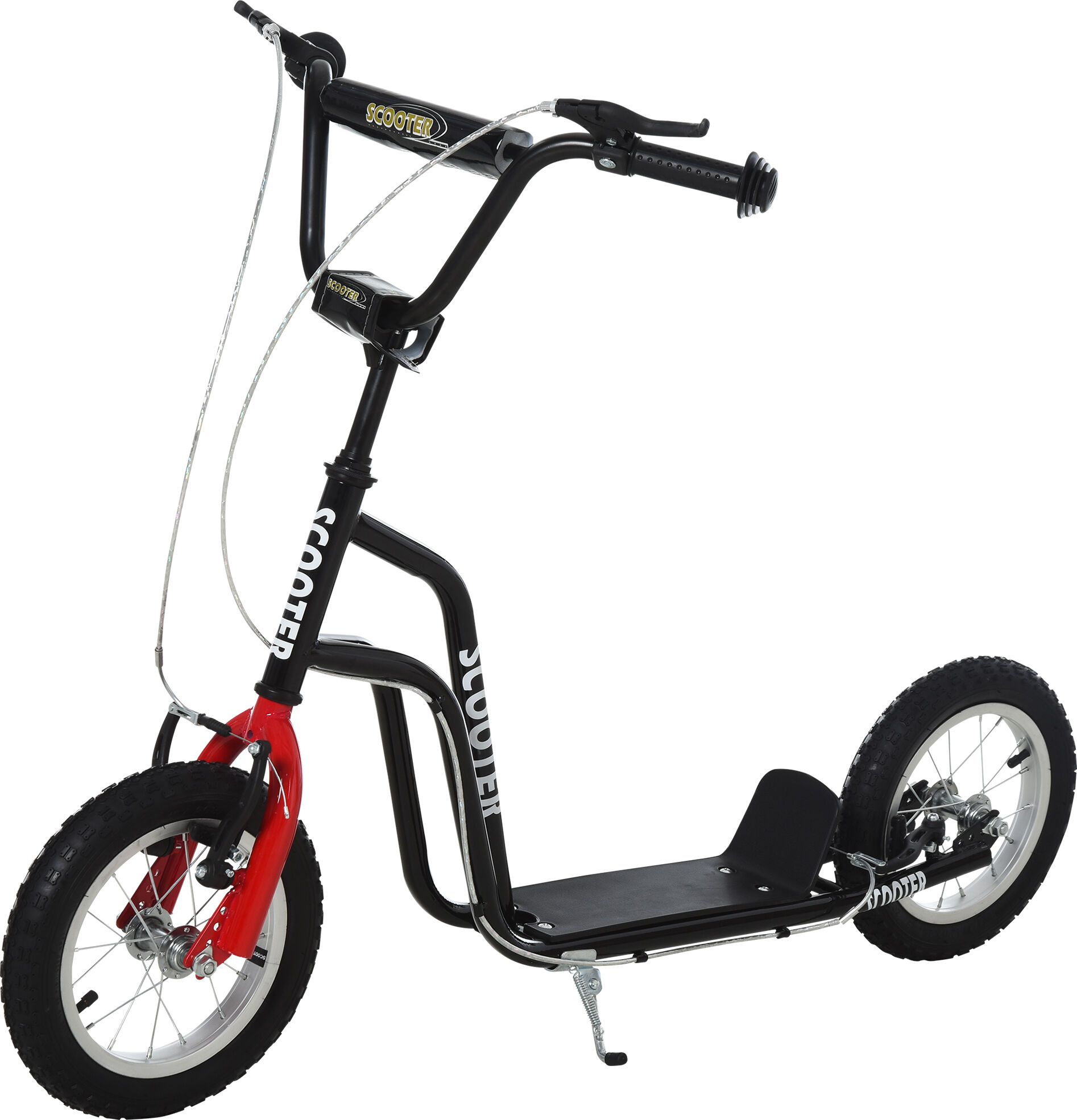 HOMCOM Kids Steel Height Adjustable Kick Scooter Black/Red Aosom UK